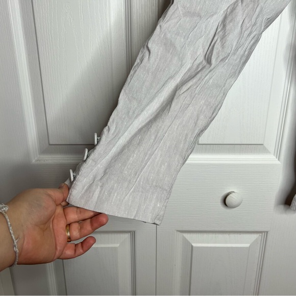 J. Jill Stretch Linen Button Hem Ankle Pants Gray Women's Size medium petite - Picture 7 of 13